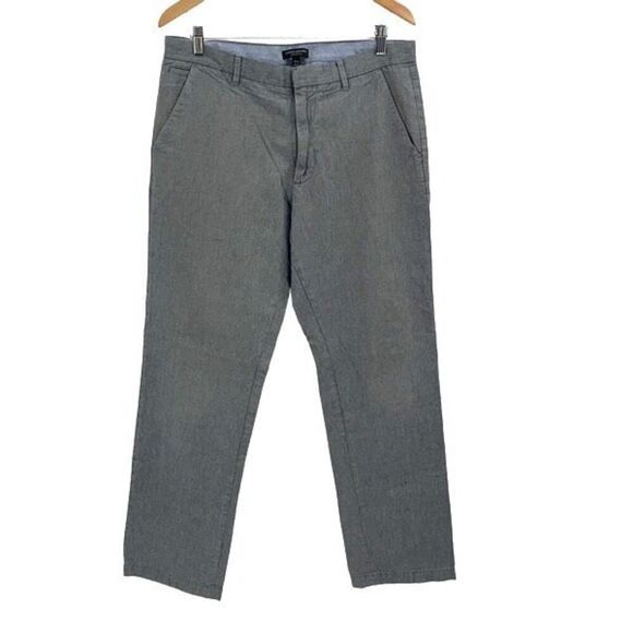 Banana Republic Mens Straight Leg Chambray Cotton Chino Pants Gray Size‎ 34/34 - Picture 1 of 9